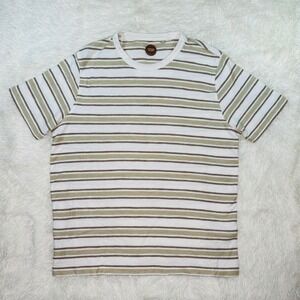 Common People Men's Striped T shirt Large Short Sleeve‎ Casual %100 Cotton